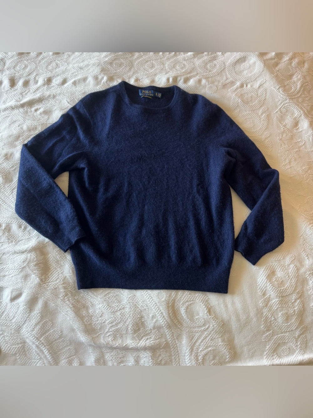 Polo by Ralph Lauren Cashmere Boys XL Navy Crewneck Sweater Preppy Old Money Lux